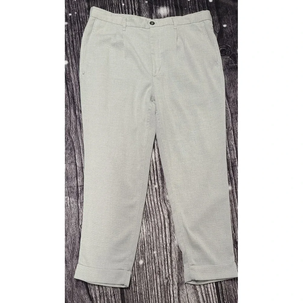 ZARA Knit Chino Dress Skinny‎ Tapered Ankle Pants Gray Men's Size 34x25 EUC